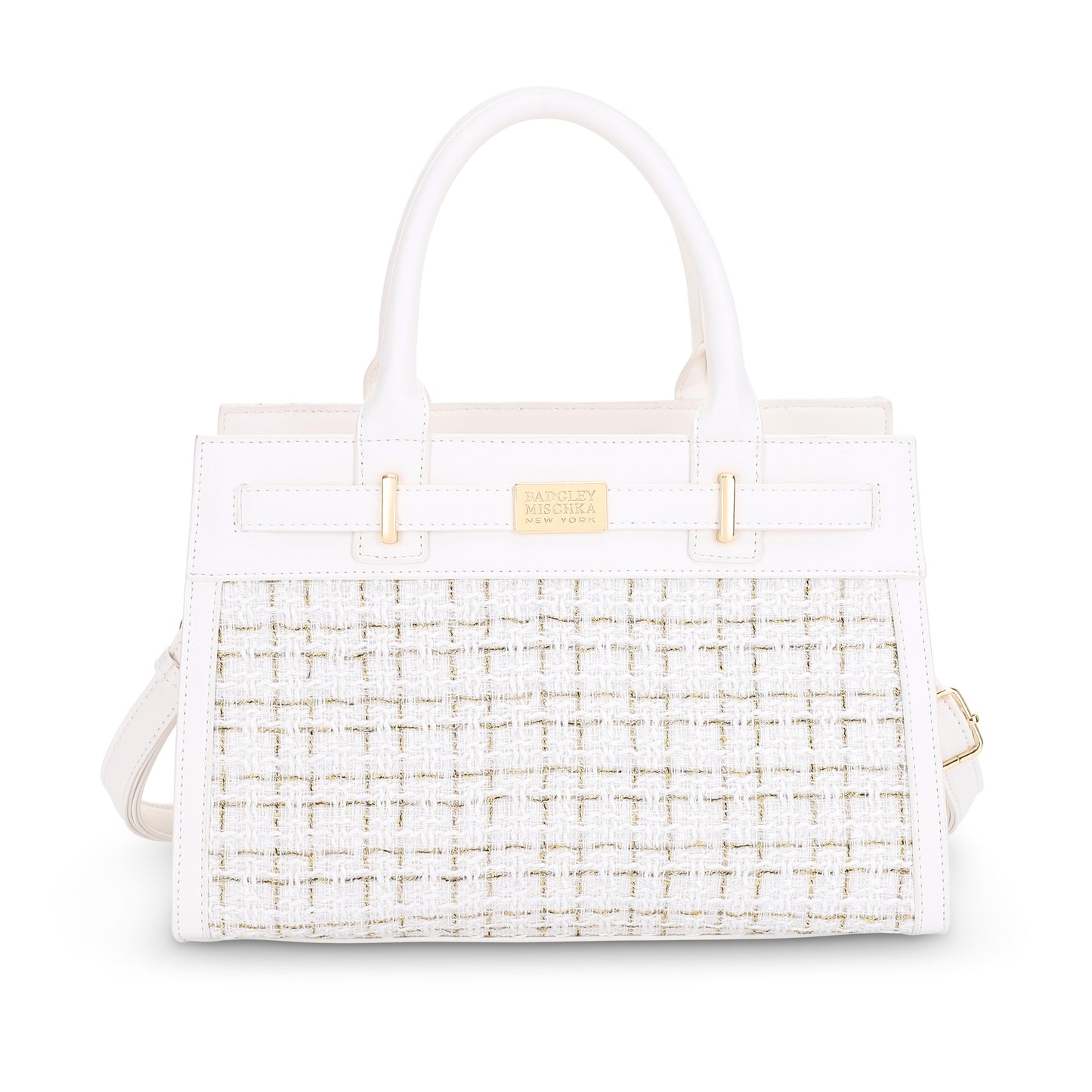 The Tara Tweed Large Satchel - White