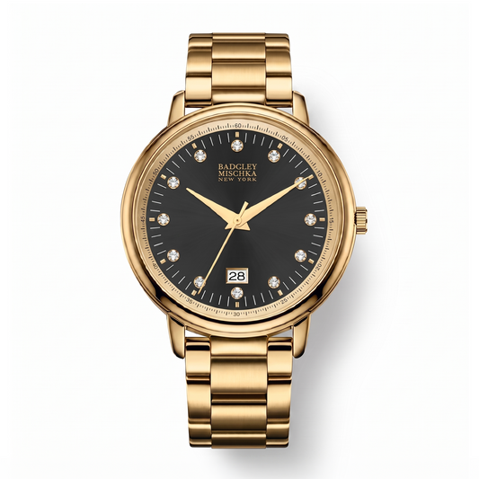 Luxe Modern Heirloom Watch Collection - Gold Black Metal Strap