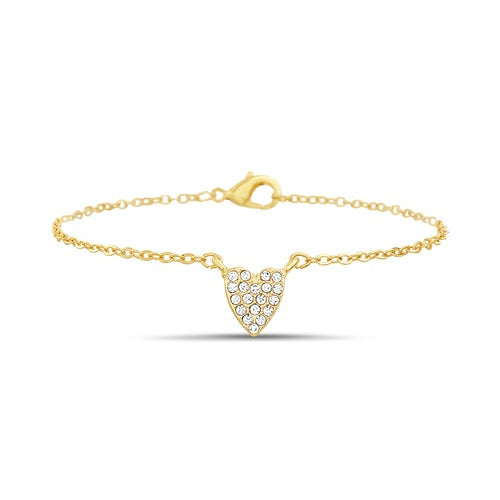 Heart Charm 15mm Cubic Zirconia Pave Bracelet