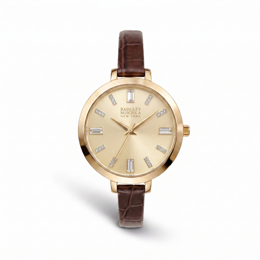 Elle Croc Strap Watch - Gold Dial