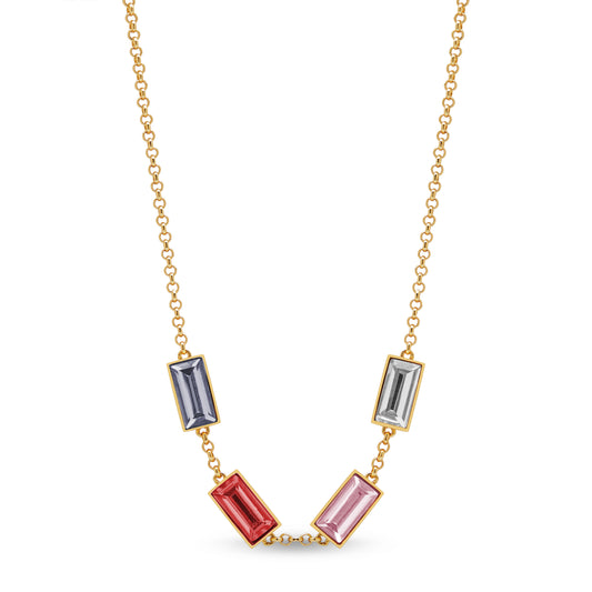 Multi-Color 4 Gemstone Necklace