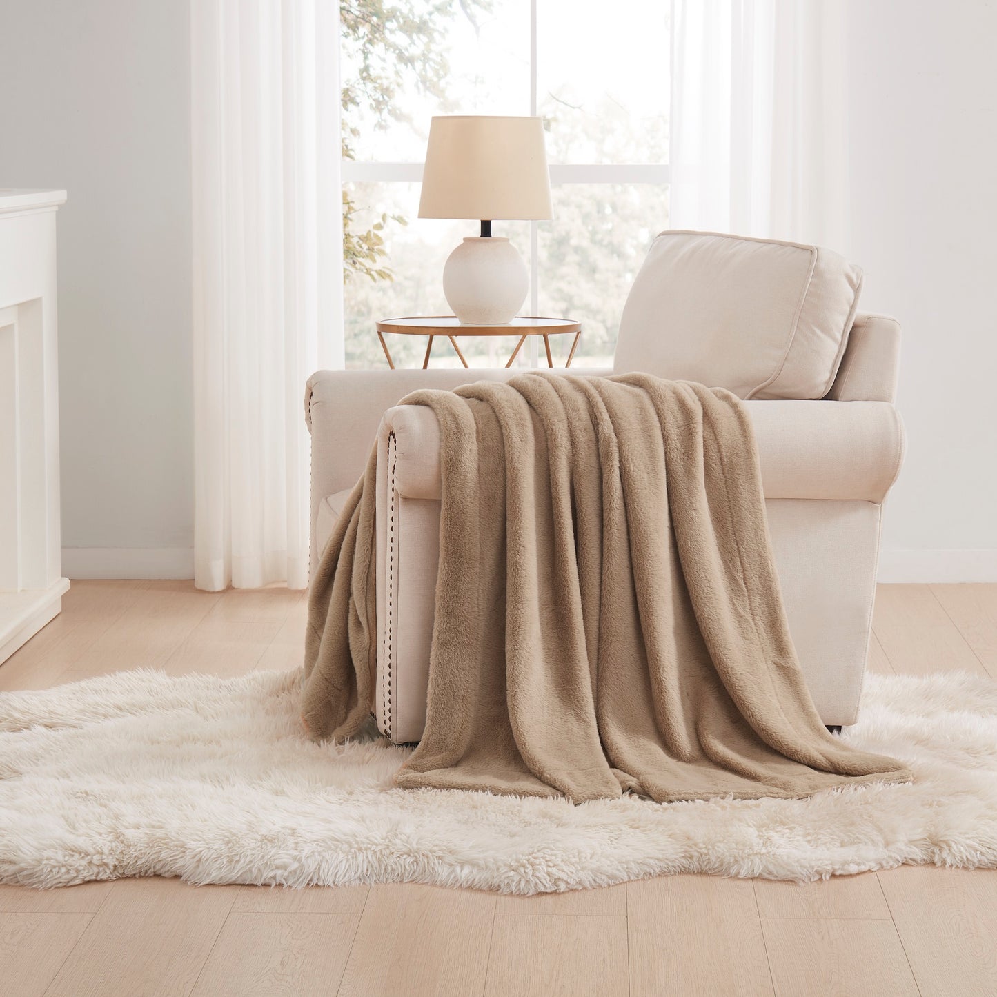 Premium Faux Fur to Flannel Throw, 50"x60"