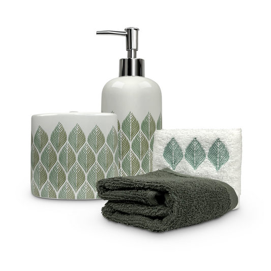 4pc Bathroom Accessory Box Set - Sage