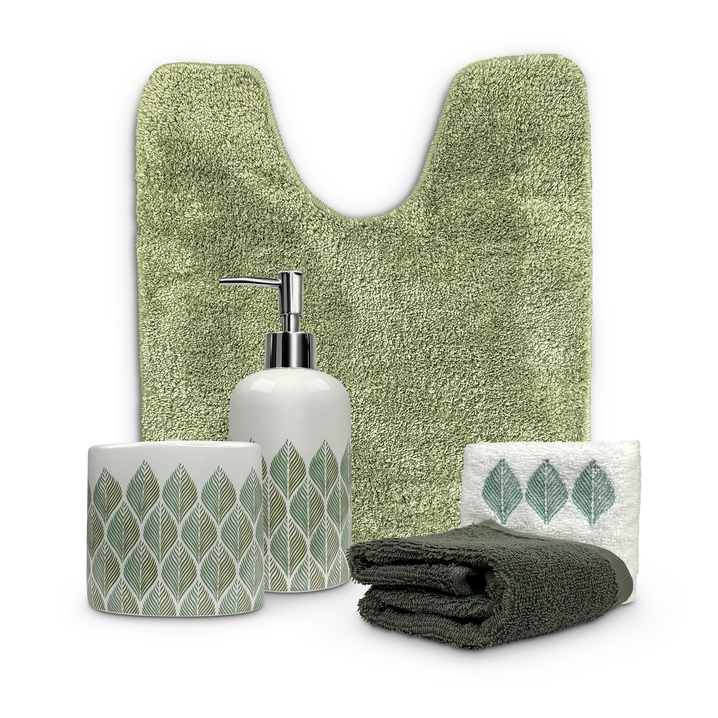 5pc Bathroom Accessory Box Set - Sage