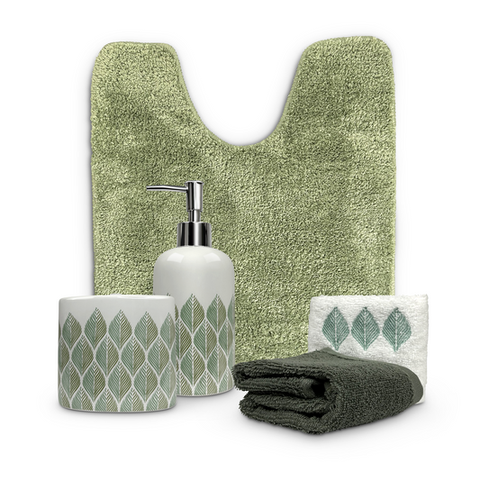 5pc Bathroom Accessory Box Set - Sage