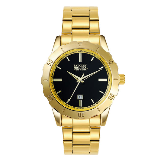 Men's Round Watch with Stainless-Steel Wrapped Band