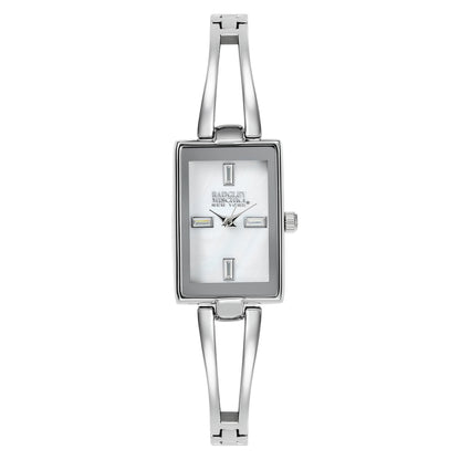 Silver Rectangle Women Watches with Mother-of-Pearl Dial