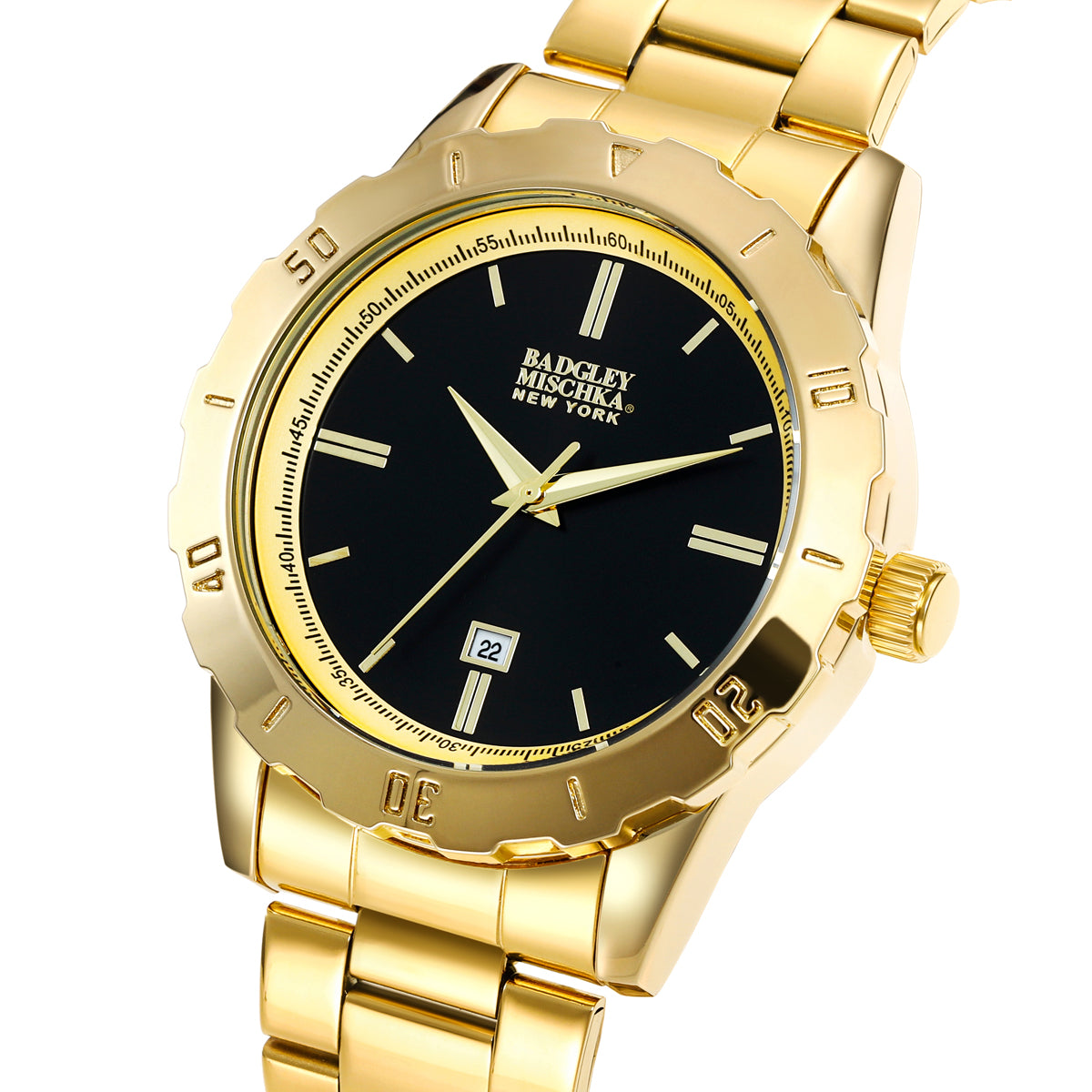 Men's Round Watch with Stainless-Steel Wrapped Band