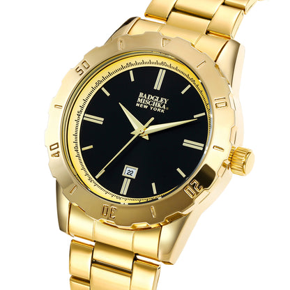 Men's Round Watch with Stainless-Steel Wrapped Band