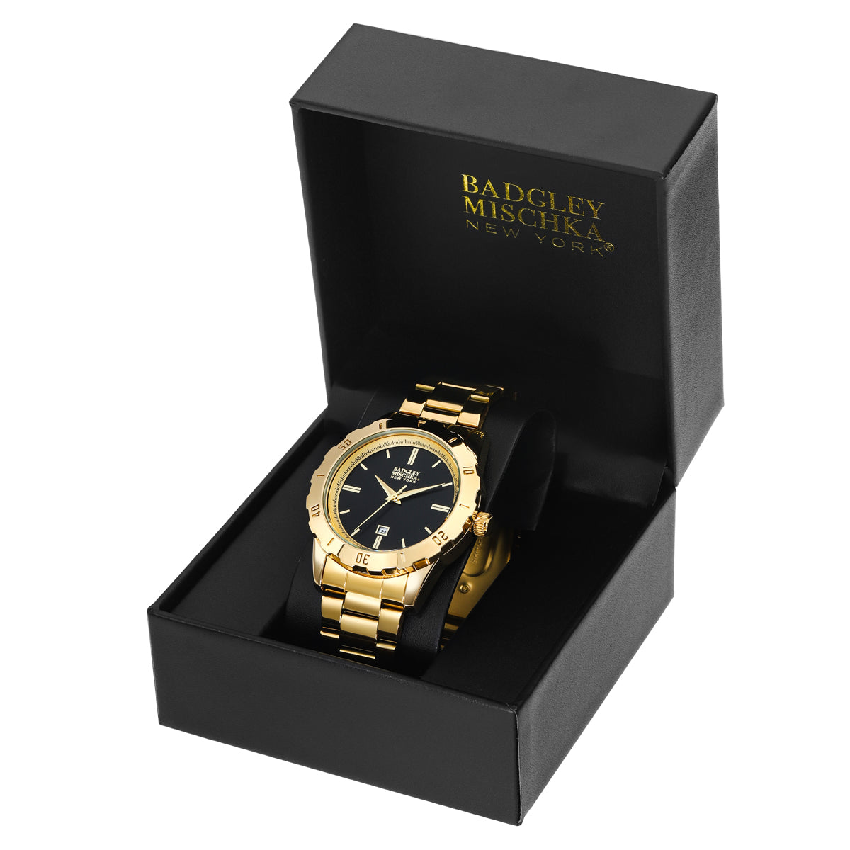 Men's Round Watch with Stainless-Steel Wrapped Band