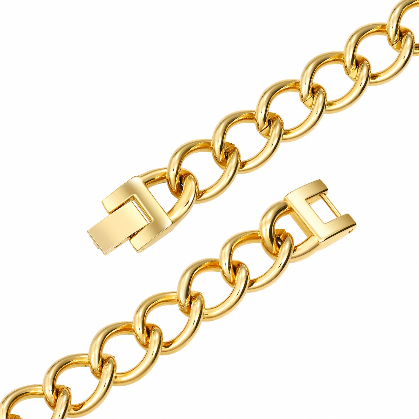 Women's Gold Square Watch with Multi-Color Pavel Dial and Link Band