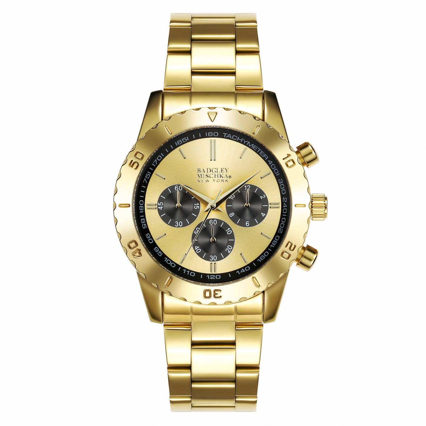 Men's Round Chronological Watch with Stainless-Steel Wrapped Band