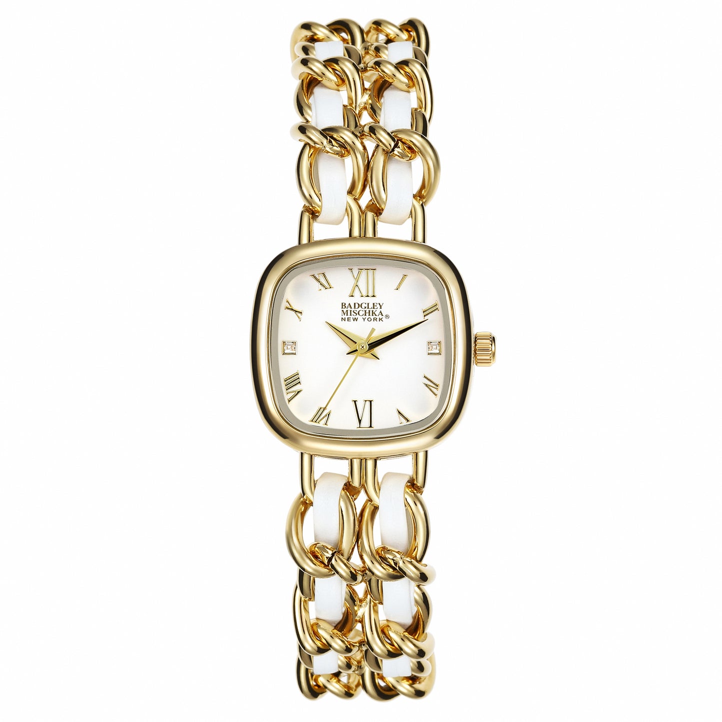 Tara Luxe Chain Watch - White