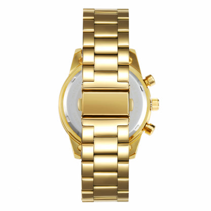 Men's Round Chronological Watch with Stainless-Steel Wrapped Band