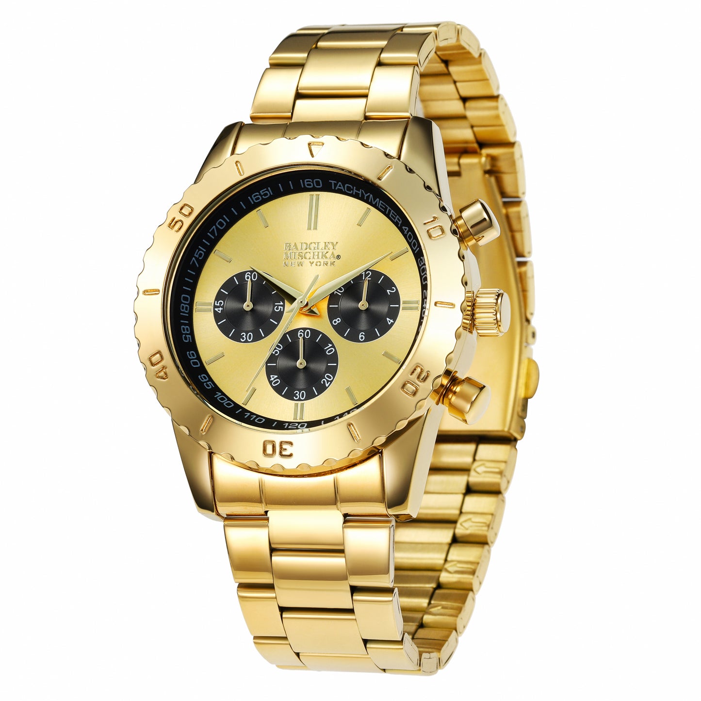 Men's Round Chronological Watch with Stainless-Steel Wrapped Band