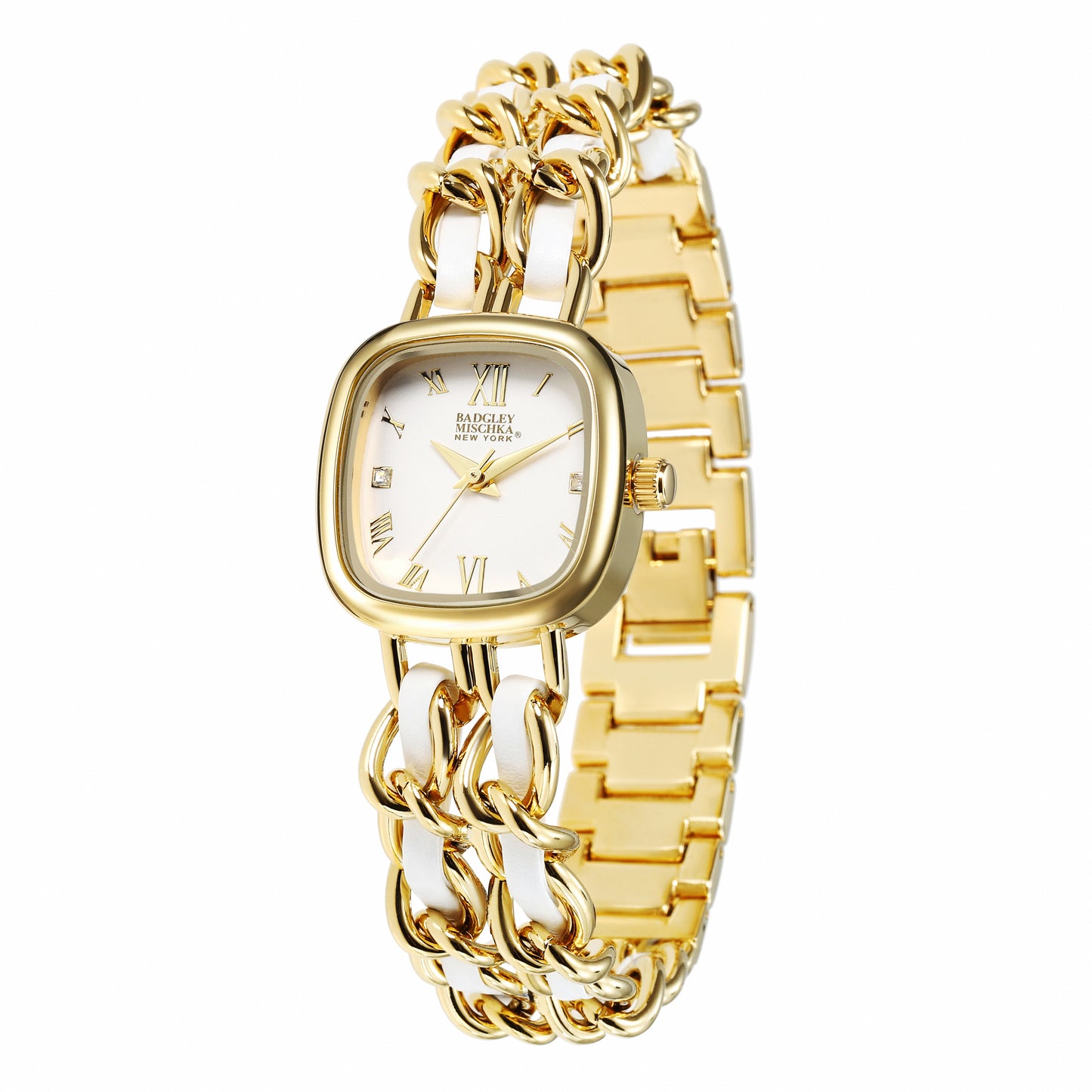 Tara Luxe Chain Watch - White
