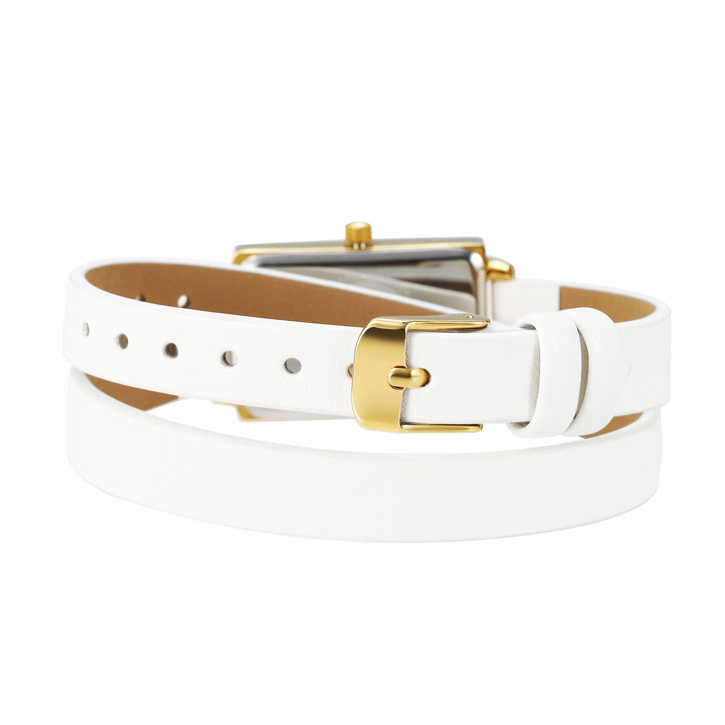 Amelia Printed Dial Double Strap Rectangle Watch