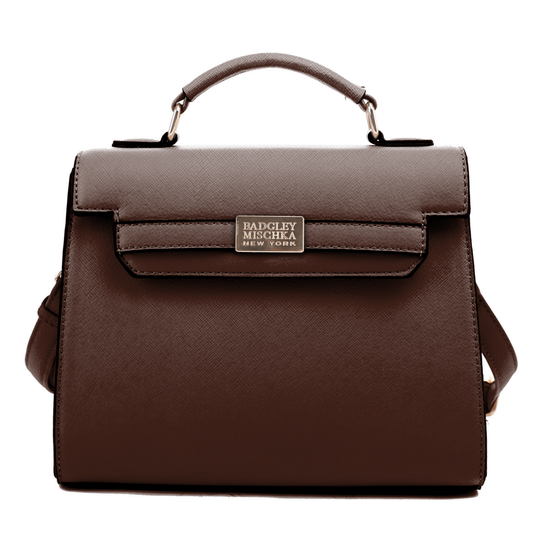 The Louise Saffiano Luxury Dépêches Bag with shoulder strap