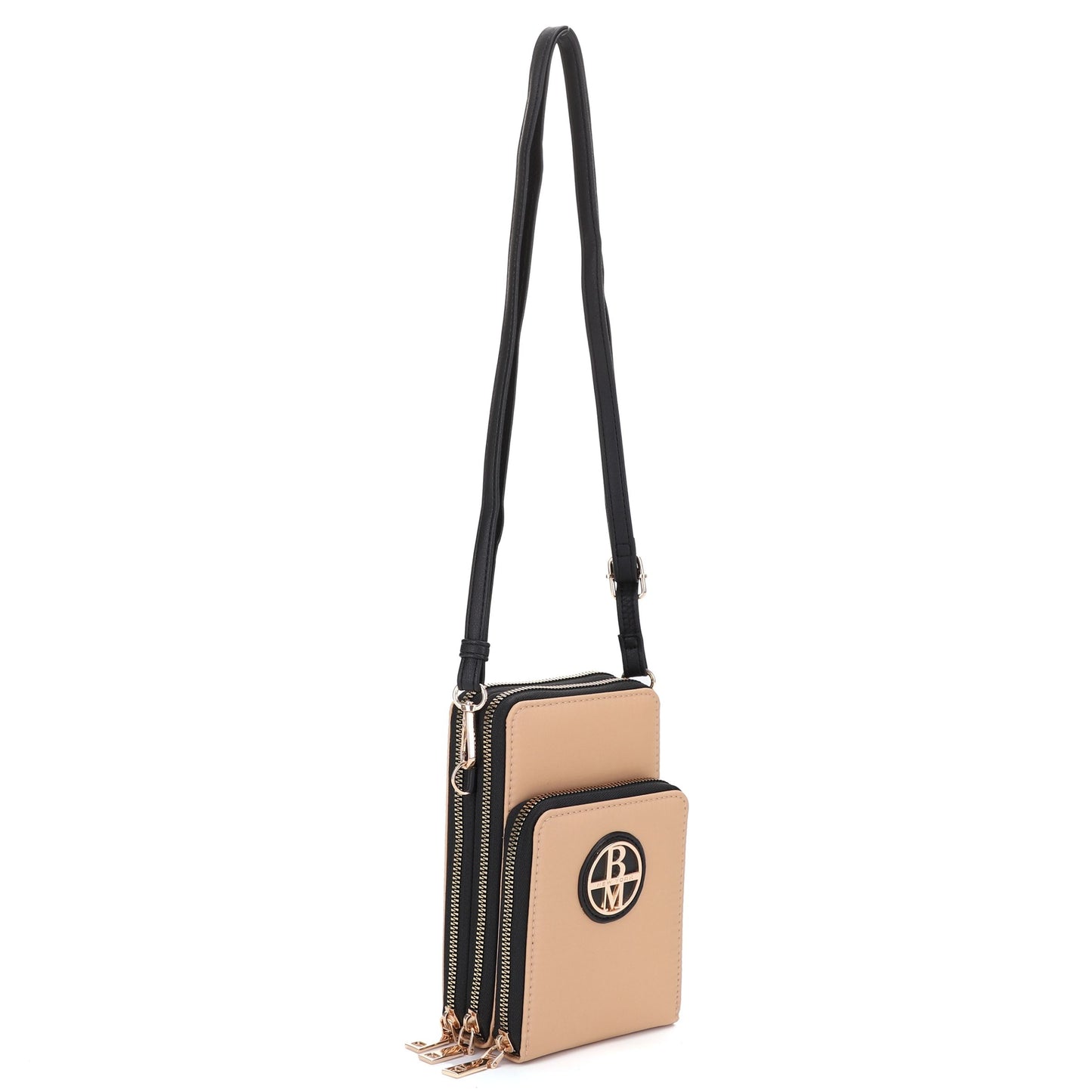 Solid Nylon Slim Crossbody (WOS) with Vegan Leather Trim