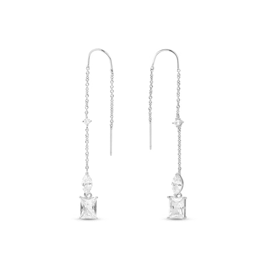 Rectangle Stone Drop Earrings