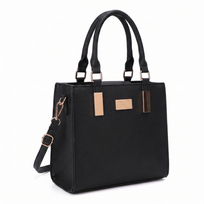 Louise Saffiano Lady Bag - Black, side