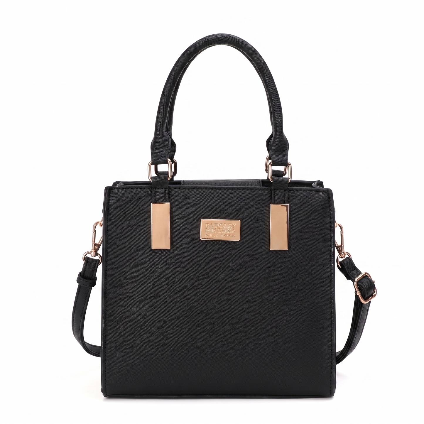 Louise Saffiano Lady Bag - Black, front