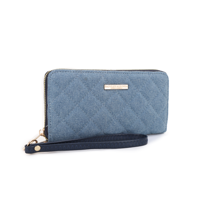Elle Denim Quilted Wristlet