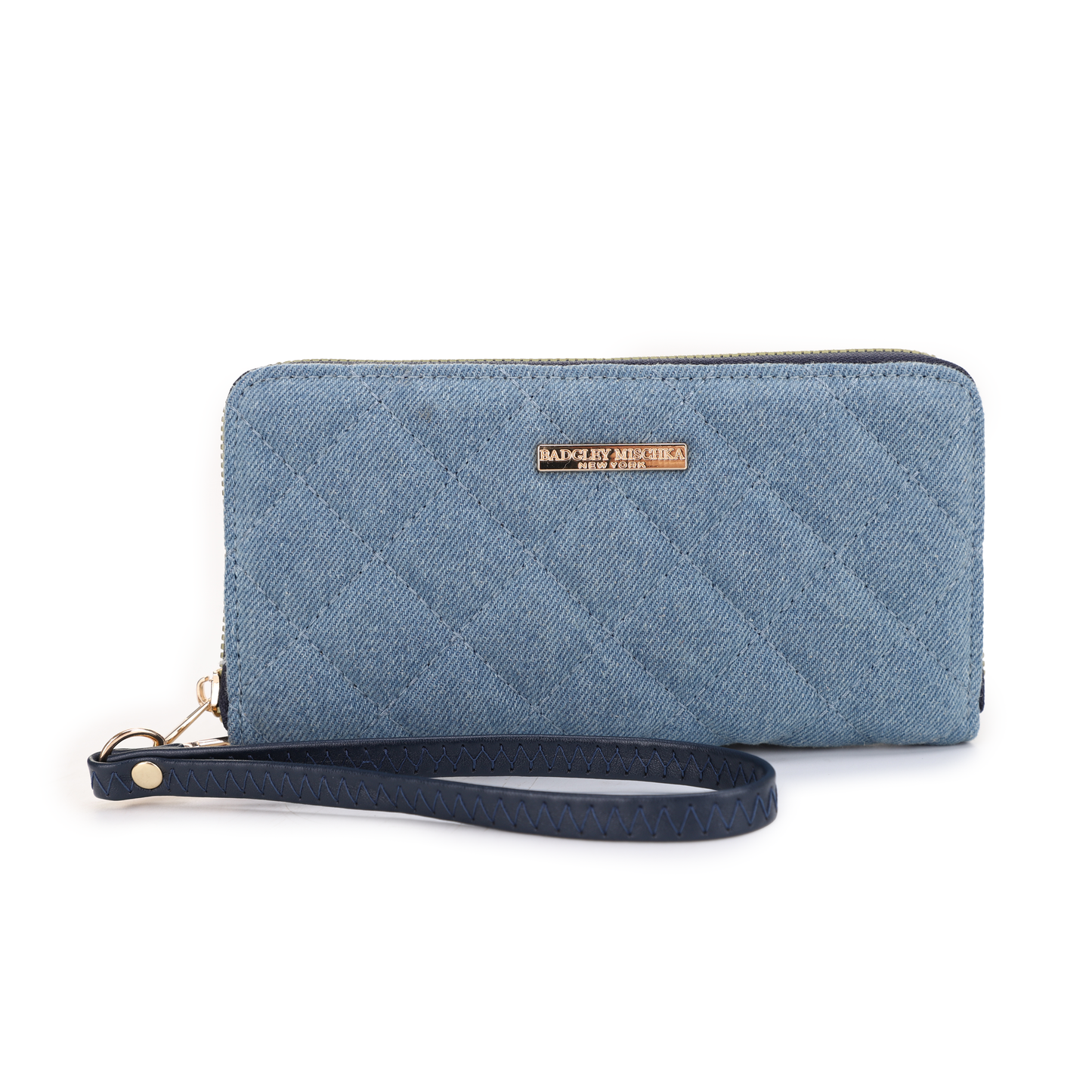 Elle Denim Quilted Wristlet