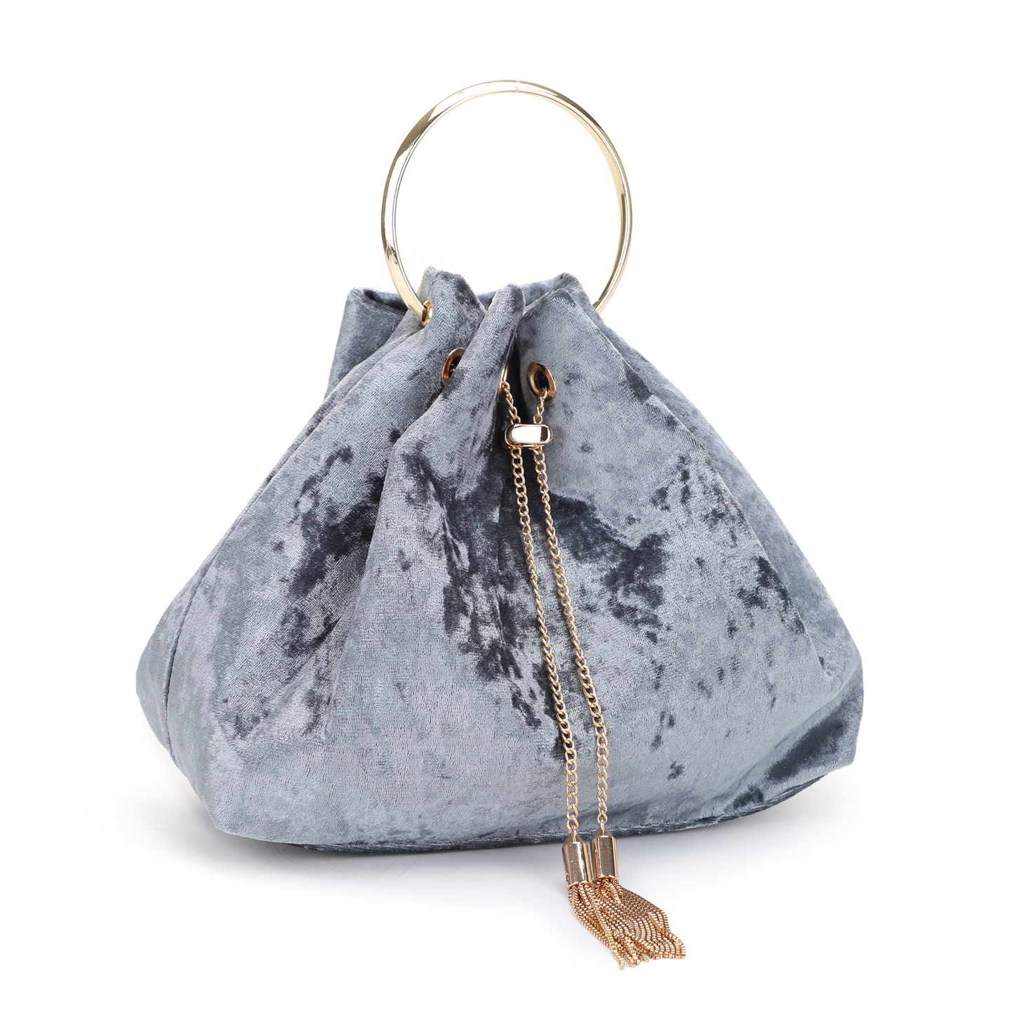 Velvette Bucket Bag - Blue