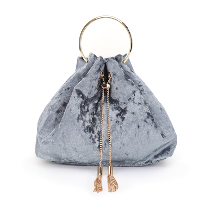 Velvette Bucket Bag - Blue