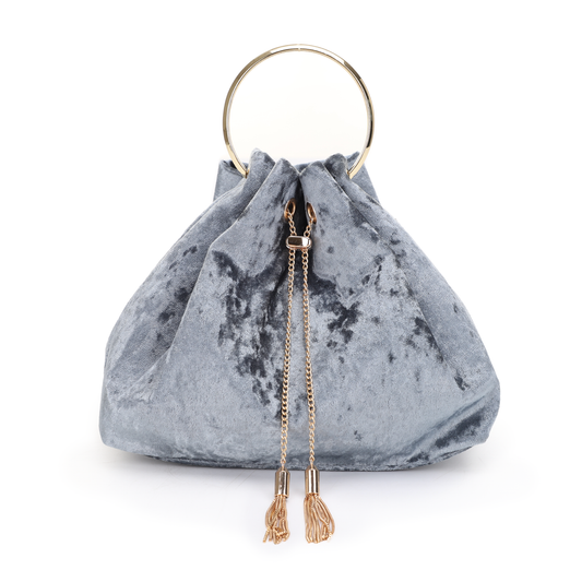Velvette Bucket Bag - Blue