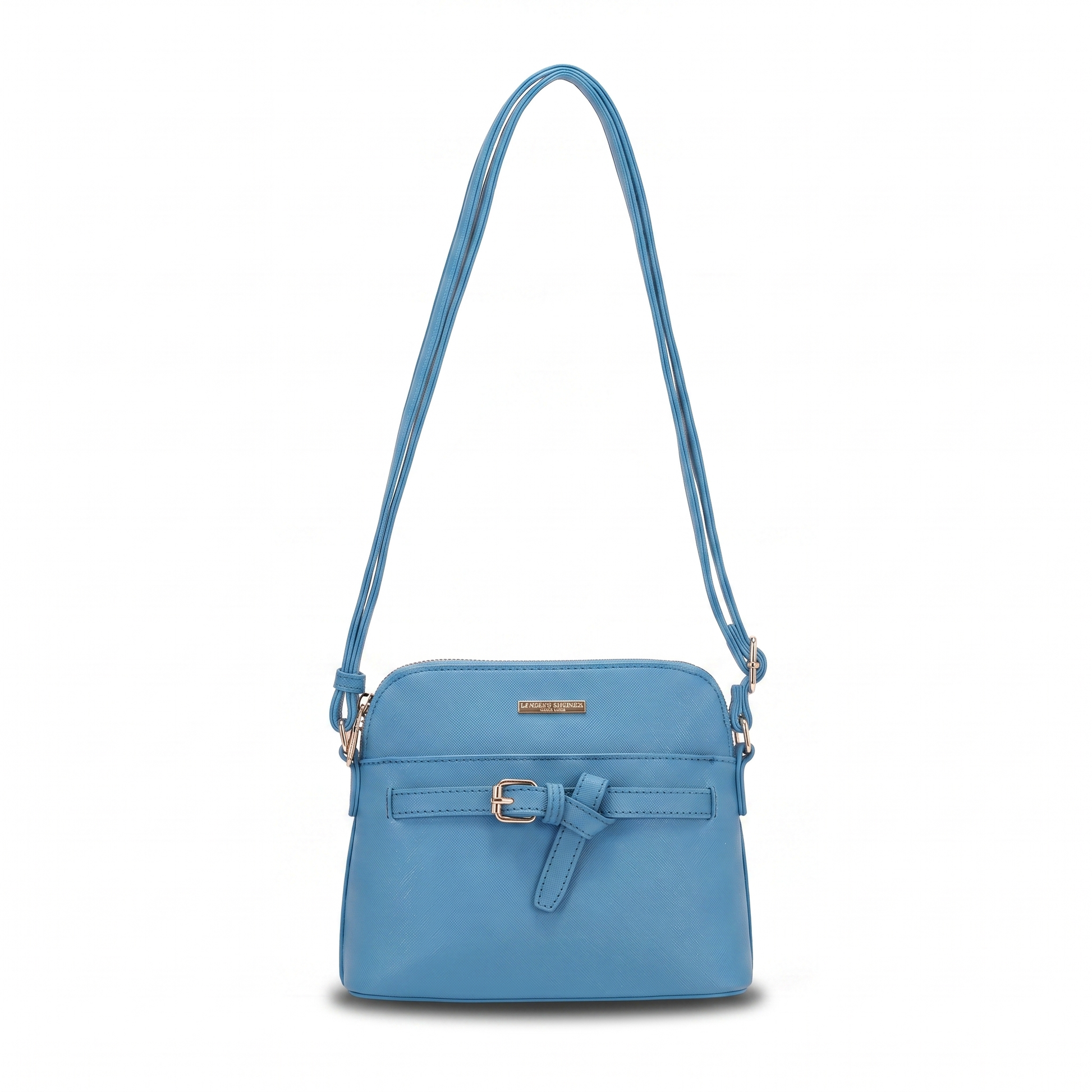 Belted Dome Crossbody Blue