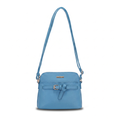 Belted Dome Crossbody Blue