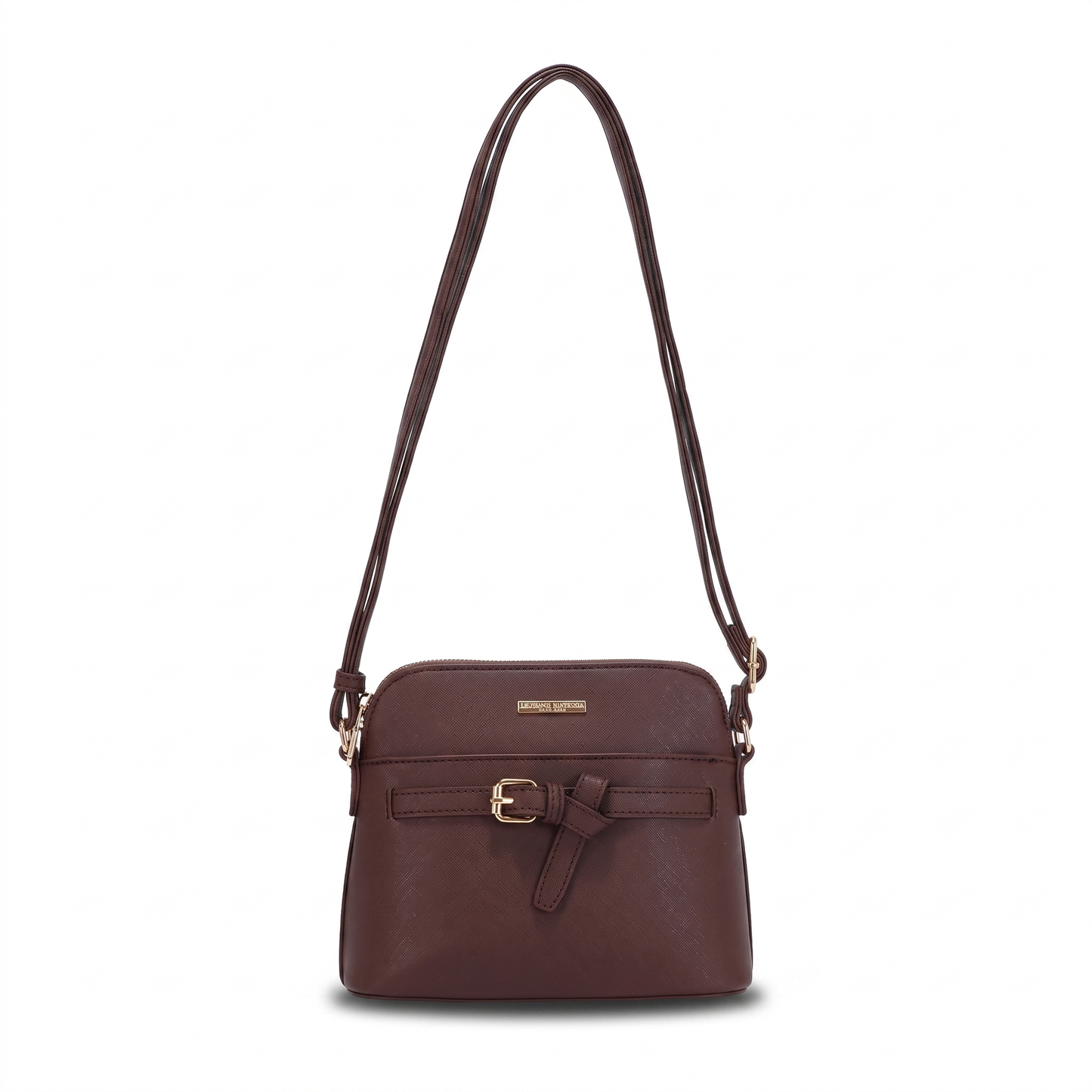 Louise Saffiano Belted Dome Crossbody