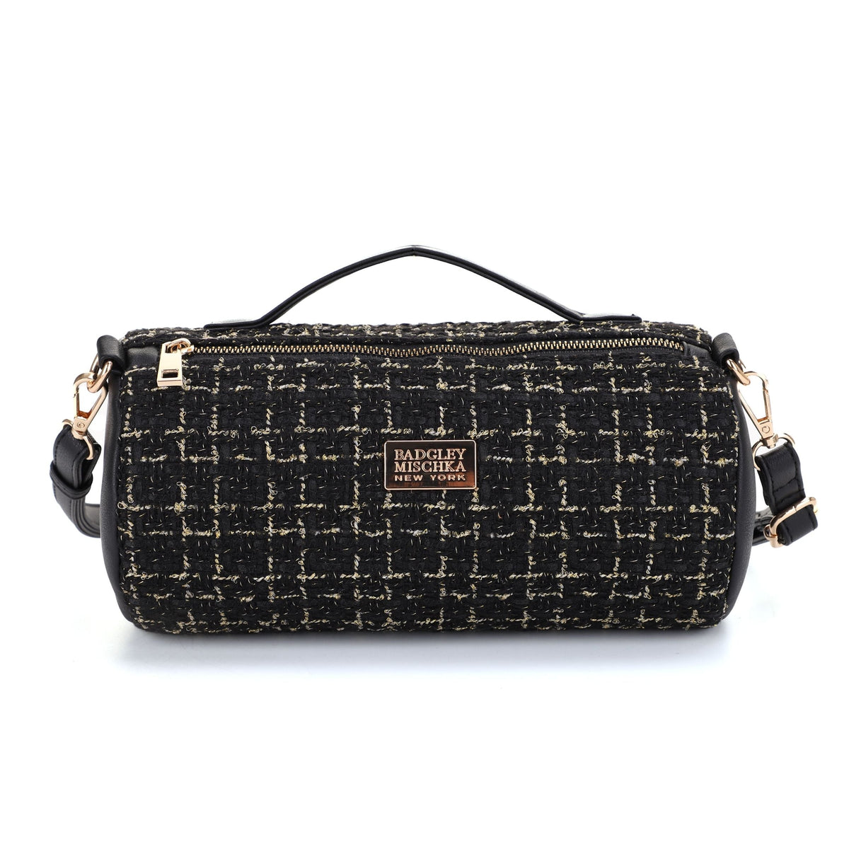 Badgley Mischka Black and White Tweed Backpack Bag The Rae Backpack – Badgley Mischka NY main image 2