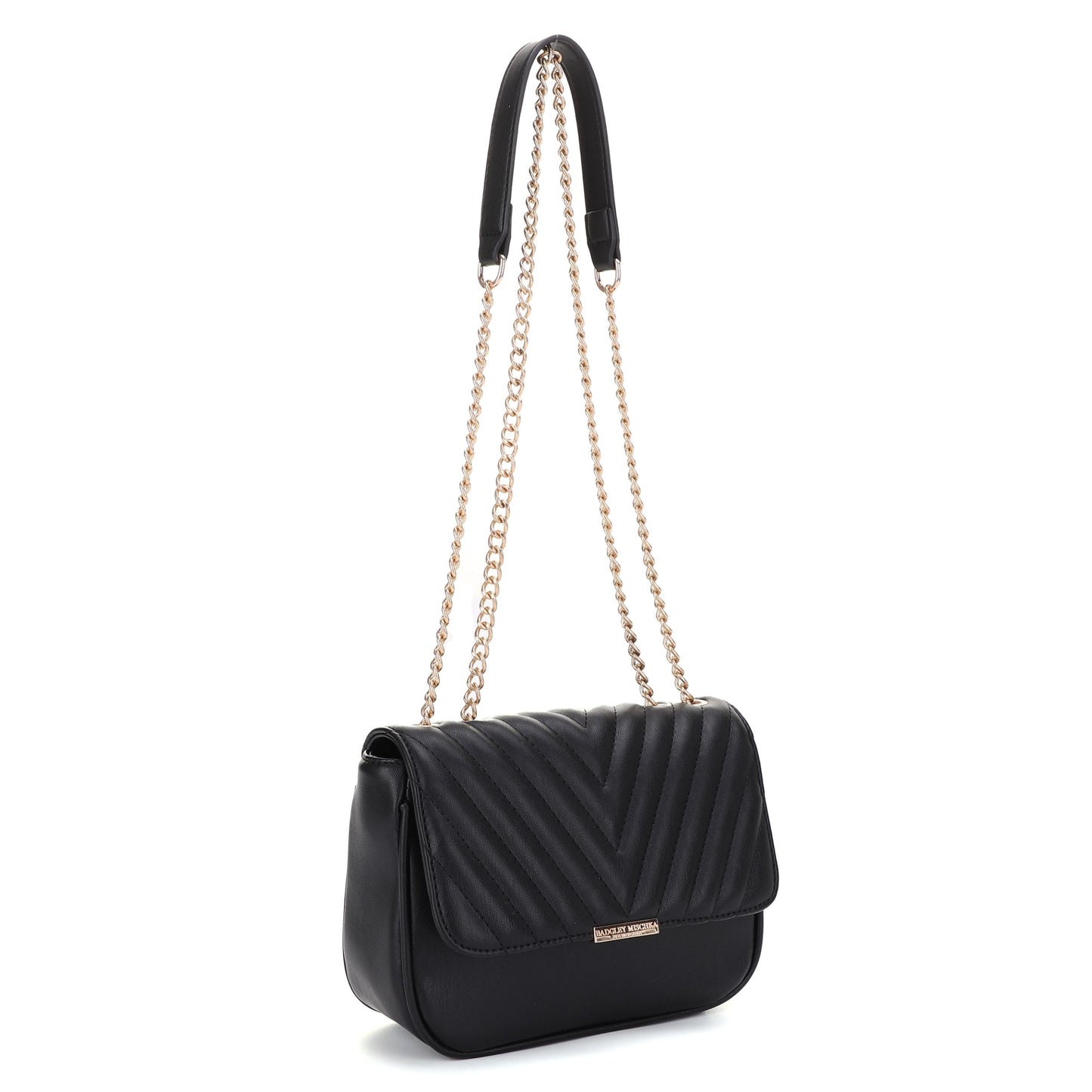 V Quilted Clutch/Chain Shoulder Bag