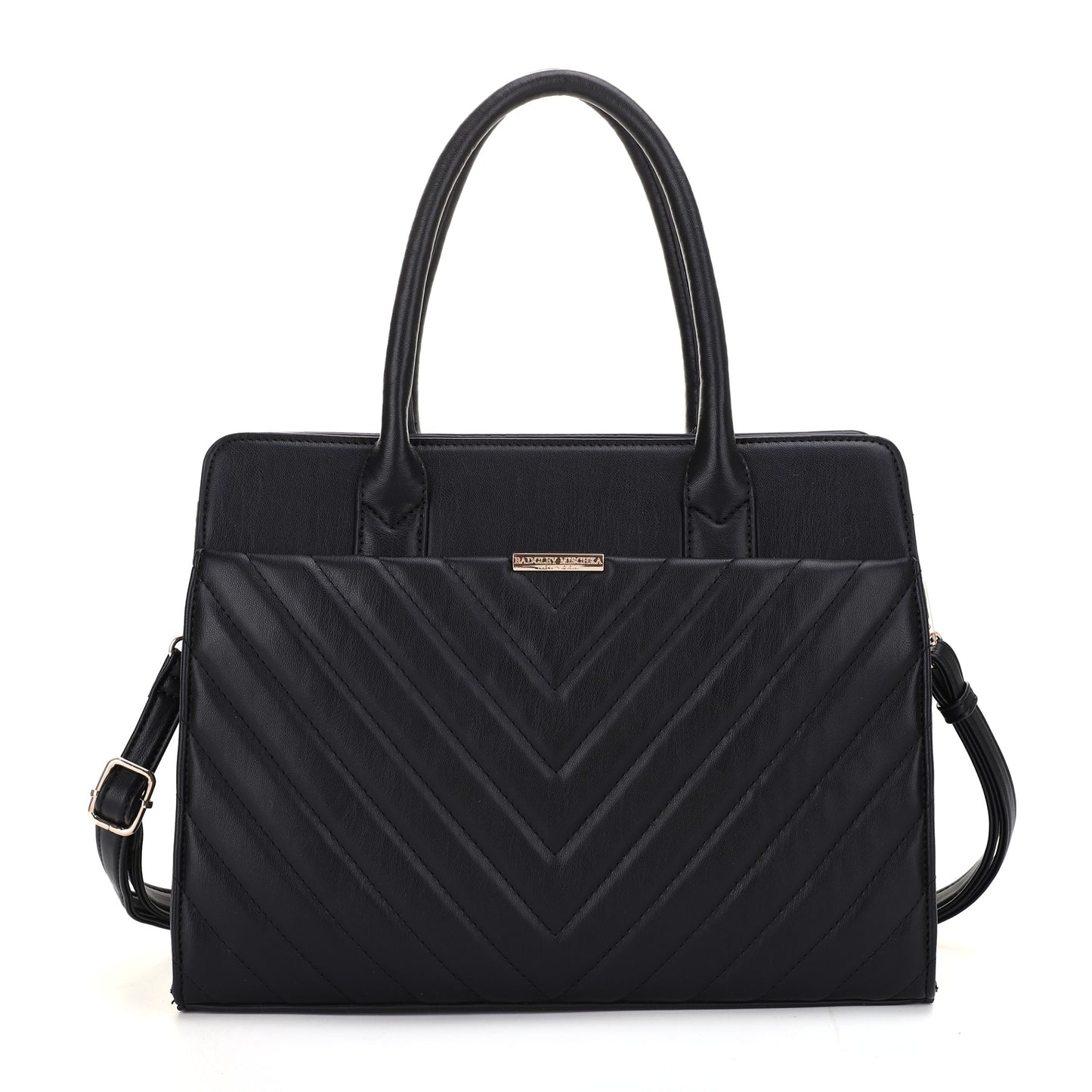 V Quilted Large Tote with Removable Shoulder Strap