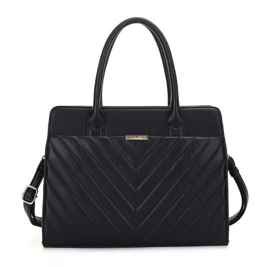 V Quilted Large Tote with Removable Shoulder Strap