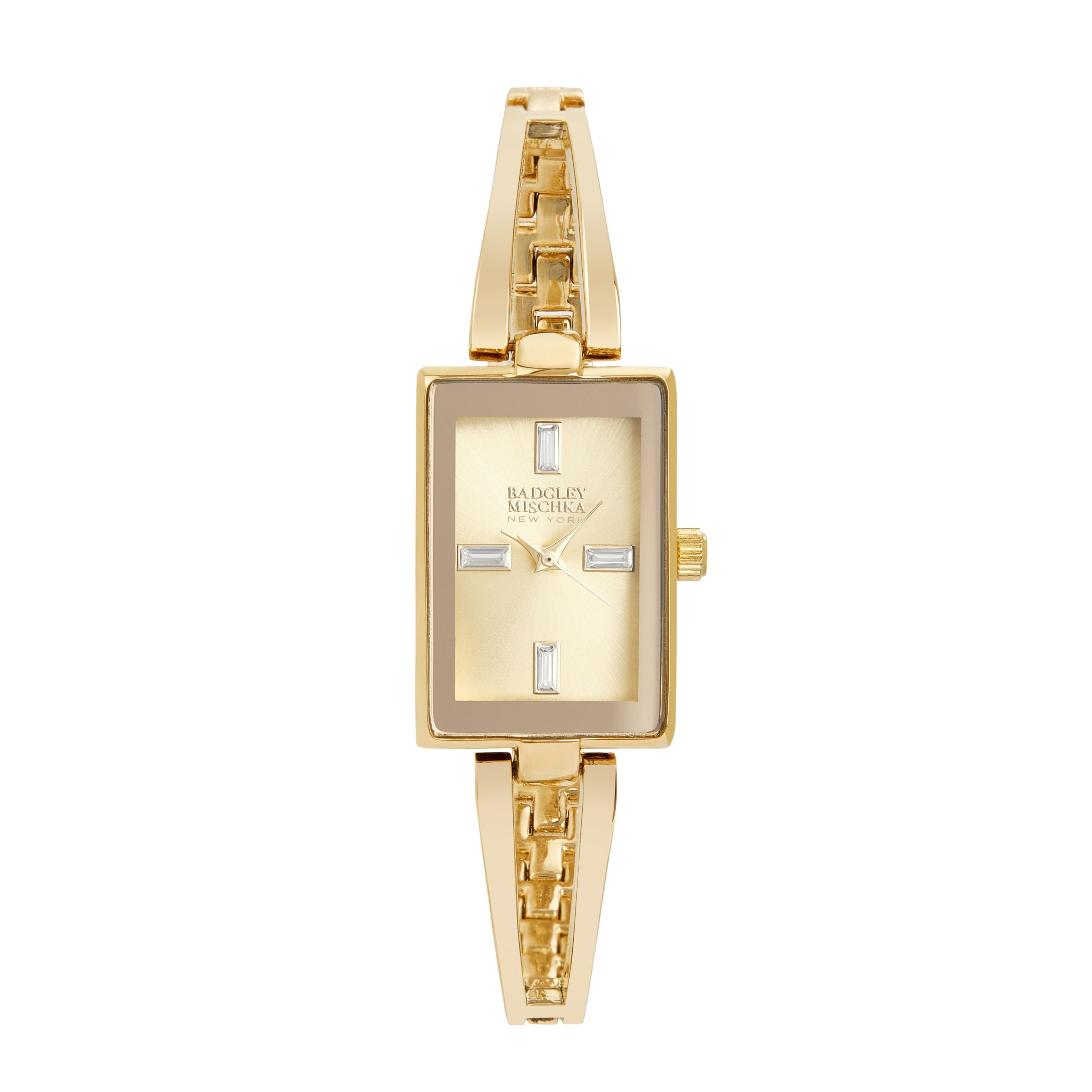Women's Gold Rectangle Watch with Gold Dial – Badgley Mischka NY