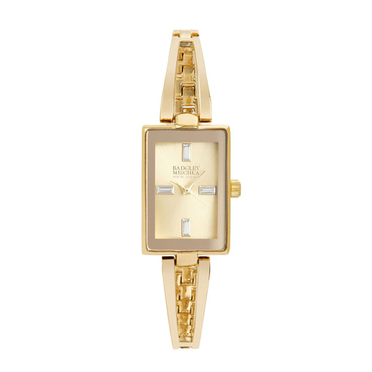 Women's Gold Rectangle Watches with Gold Dial