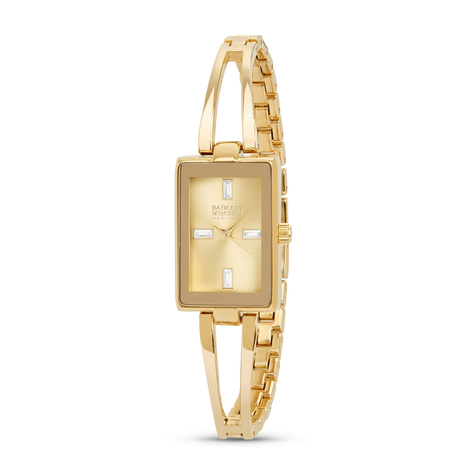 Women's Gold Rectangle Watch with Gold Dial – Badgley Mischka NY