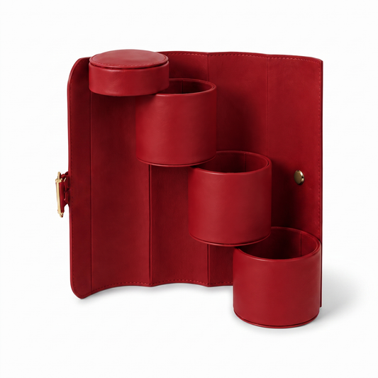 Jewelry Roll-Up Travel Case - Red