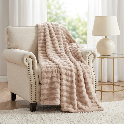 PLUSH VELVET BUBBLE THROW, 50”X60”