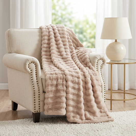PLUSH VELVET BUBBLE THROW, 50”X60”